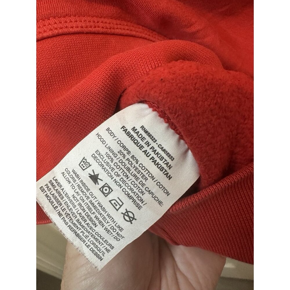 Vintage Y2K Nike Mini Swoosh Check Essential Hoodie Sweatshirt XL Red Flaws - Picture 6 of 6